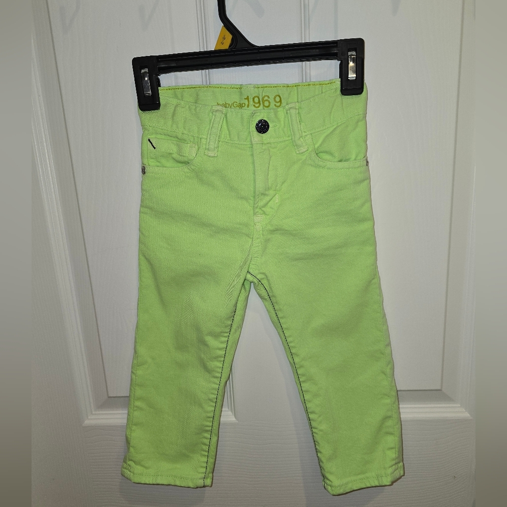 GAP Kids Neon Green Jeans 18-24 Months